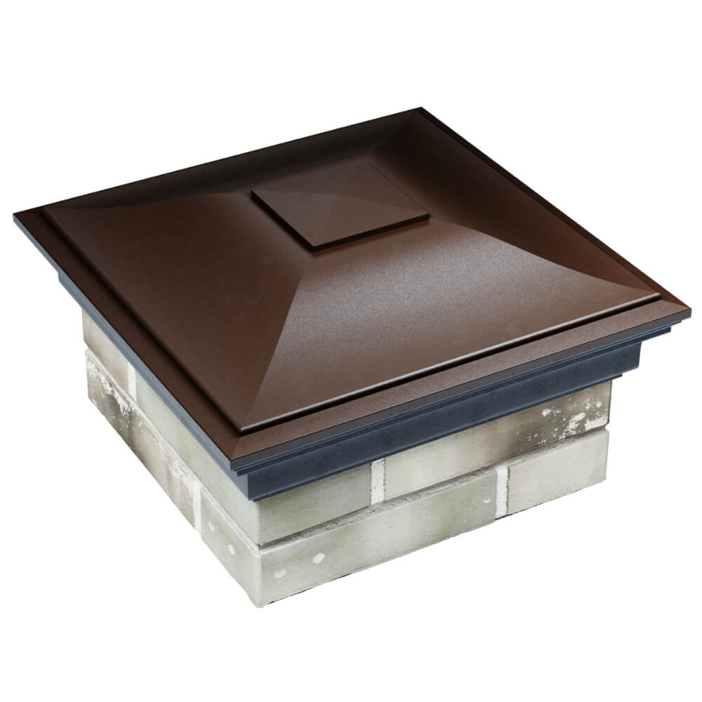 Колпак Zking Монблан Коричневый на столб 1.5х1.5 кирпича (385х385мм) в Домодедово фото