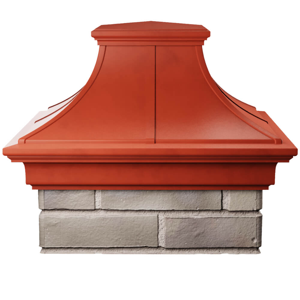Колпак Zking Монблан Премиум Красный на столб 1.5х1.5 кирпича (385х385мм)