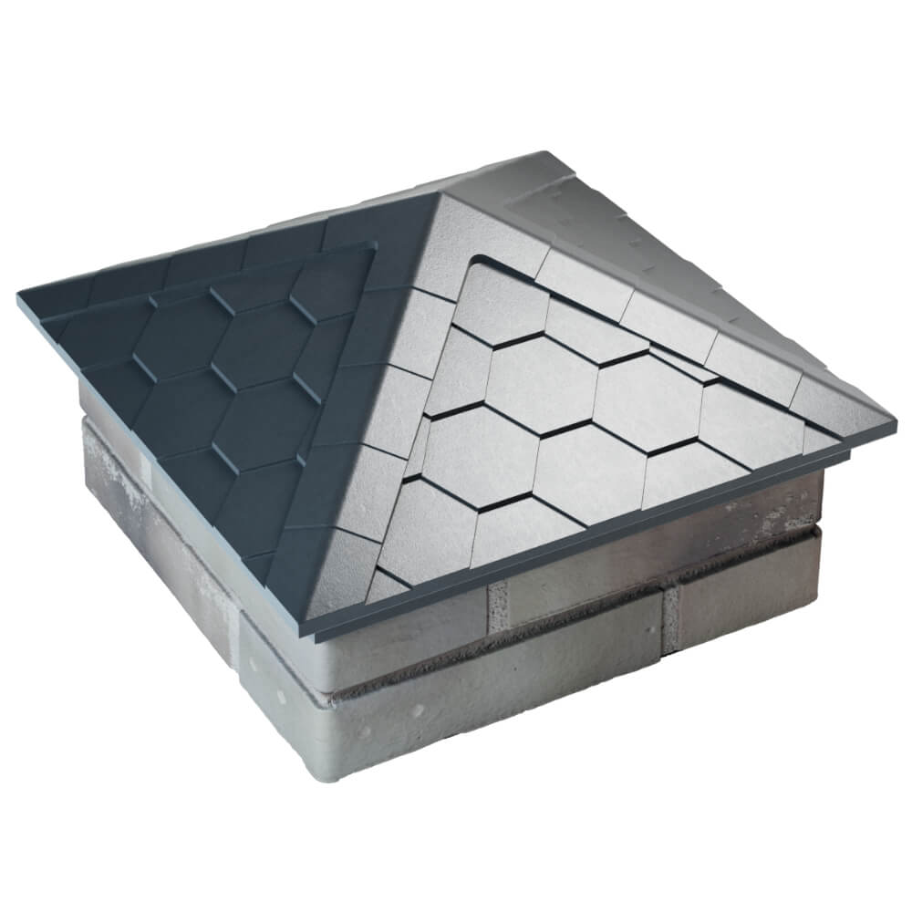 Колпак Zking Эверест Серый на столб 1.5х1.5 кирпича (390х390мм) в Домодедово фото