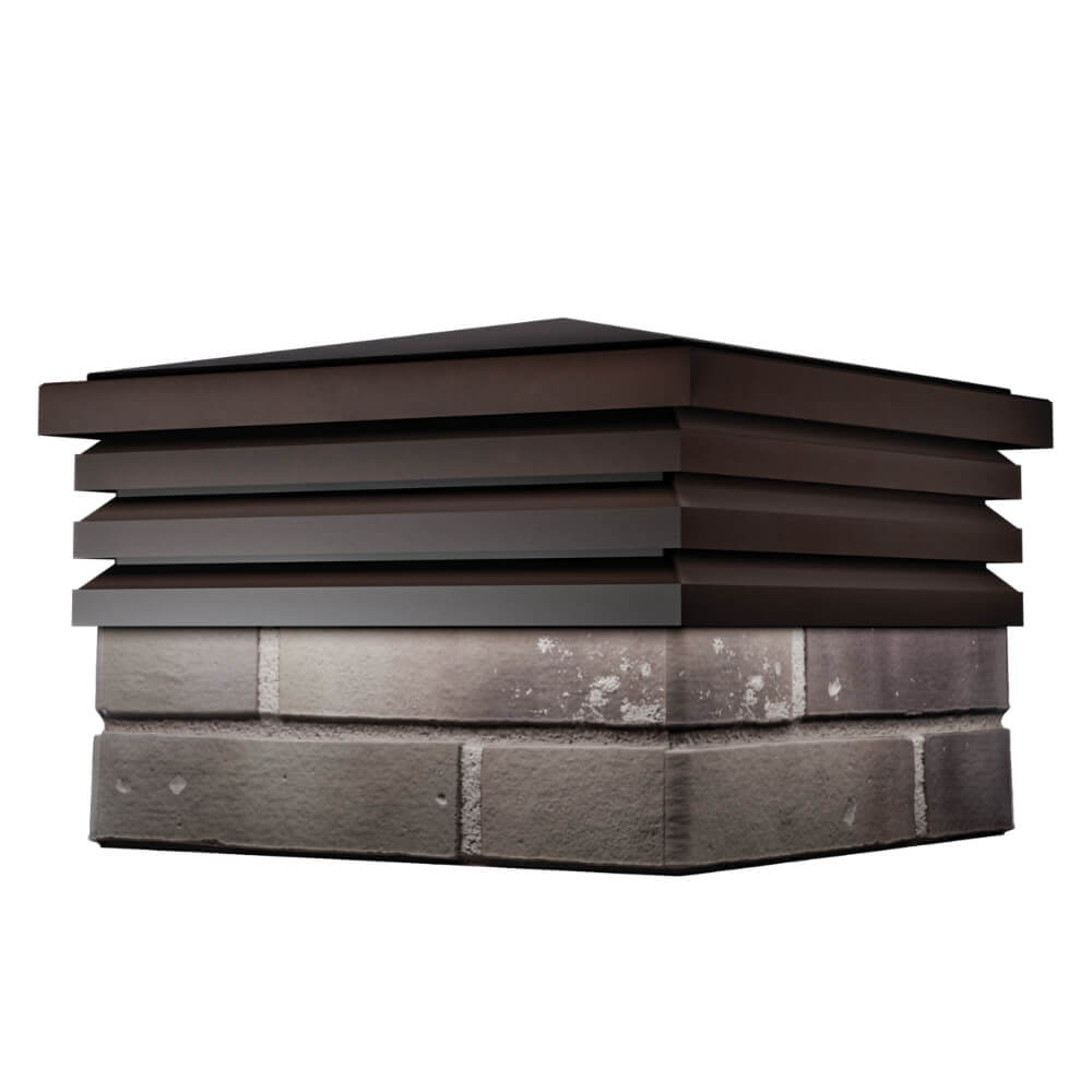 Колпак Zking Бона ХайТек Коричневый на столб 1.5х1.5 кирпича (385х385мм) в Домодедово фото