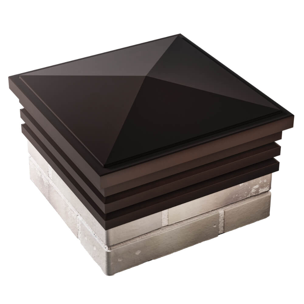 Колпак Zking Бона ХайТек Коричневый на столб 1.5х1.5 кирпича (385х385мм) в Домодедово фото