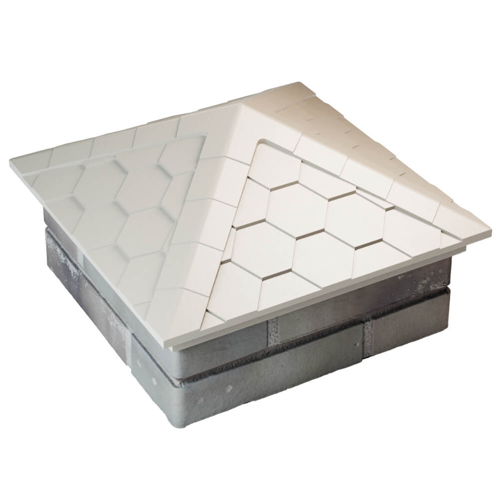 Колпак Zking Эверест Бежевый на столб 1.5х1.5 кирпича (390х390мм)