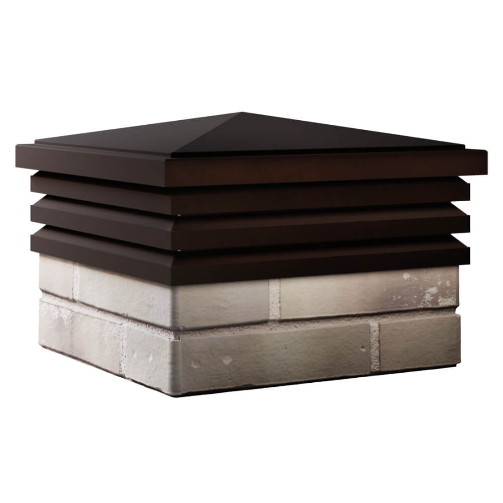 Колпак Zking Бона ХайТек Коричневый на столб 1.5х1.5 кирпича (385х385мм) в Домодедово фото